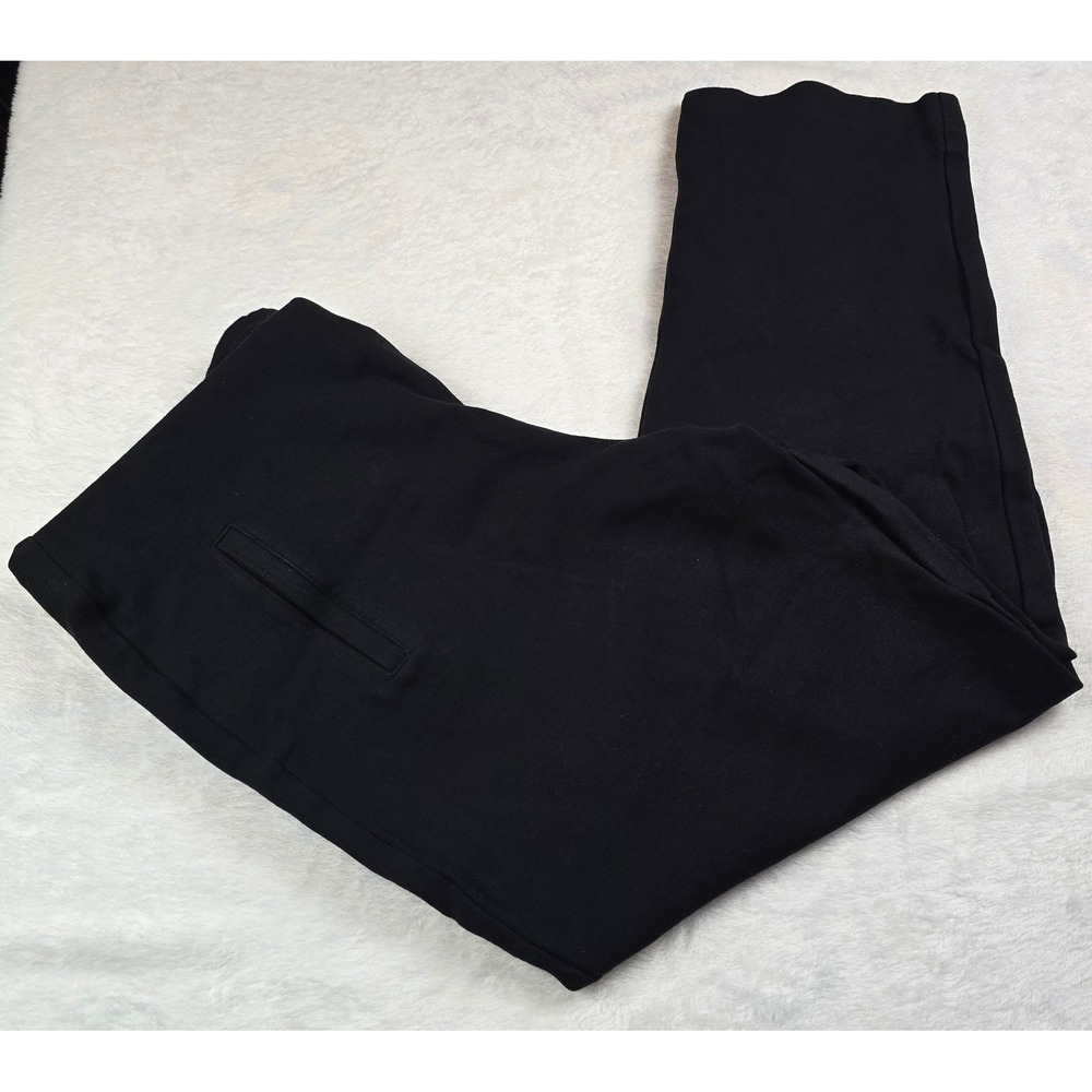 Chicos Black Pull On Stretch Pants Size 2.5 US 14 Ankle Slit Flat Front Trouser